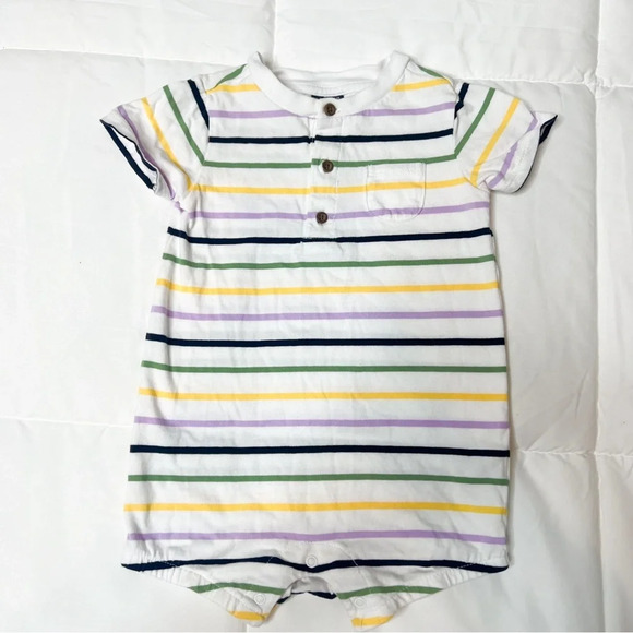 Janie and Jack Rainbow Stripe Romper - Picture 1 of 6